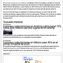 Fusiones y adquisiciones en Mxico caen 44% hasta mayo; industria de software lidera transacciones